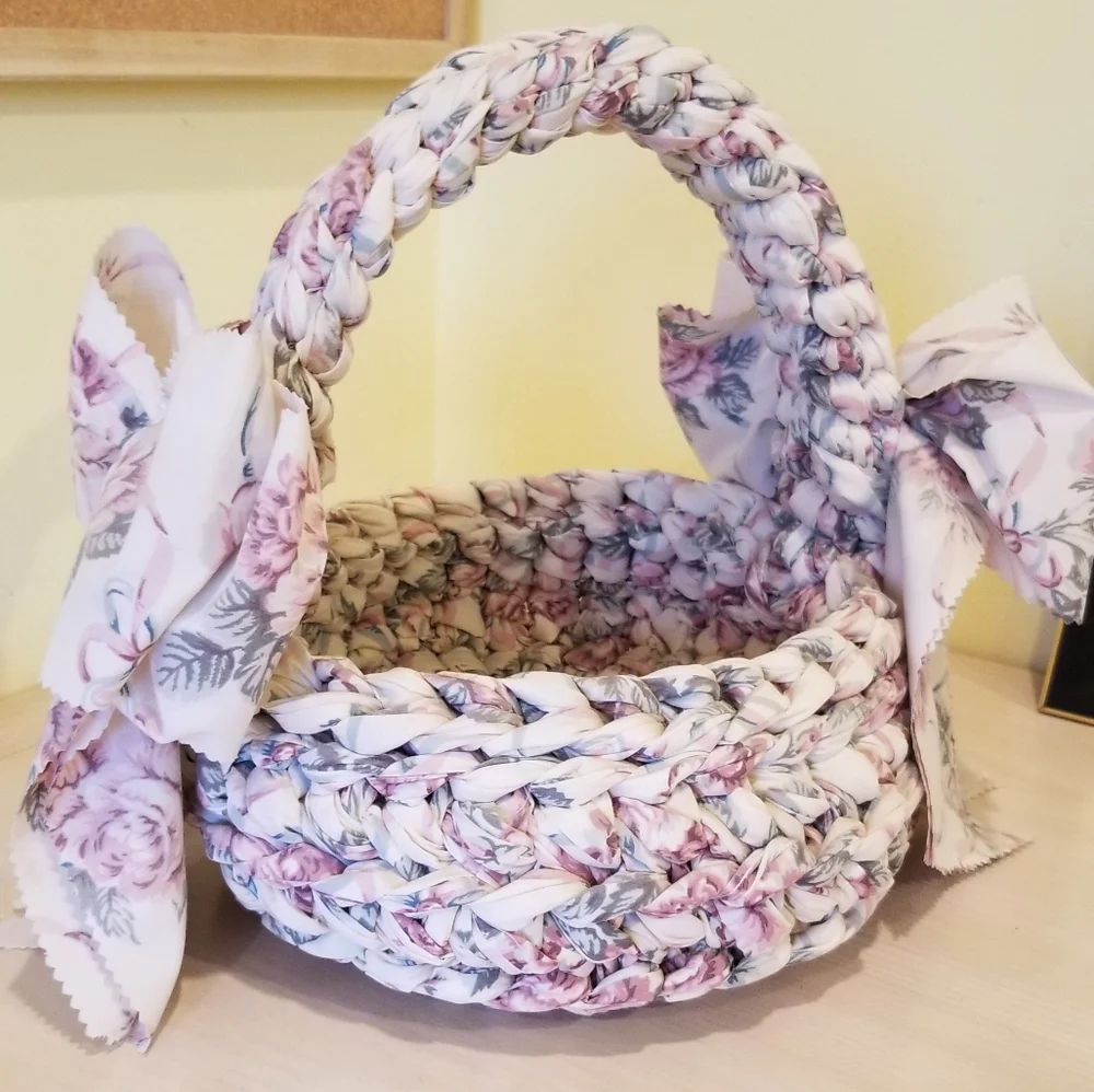 Fabric woven basket